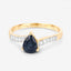 0.89 Carat Blue Sapphire and Diamond 14K Yellow Gold Engagement Ring