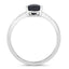 Bague de fiançailles en saphir bleu et diamant de 0,86 carat en or blanc 14K