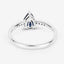 Bague de fiançailles en saphir bleu et diamant de 0,86 carat en or blanc 14K
