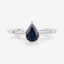 Bague de fiançailles en saphir bleu et diamant de 0,86 carat en or blanc 14K