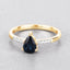 0.86 Carat Blue Sapphire and Diamond 14K Yellow Gold Engagement Ring