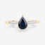 0.86 Carat Blue Sapphire and Diamond 14K Yellow Gold Engagement Ring