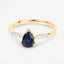 0.86 Carat Blue Sapphire and Diamond 14K Yellow Gold Engagement Ring