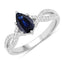 Bague de fiançailles en saphir bleu de 1,14 carat et diamants en or blanc 14K