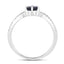 Bague de fiançailles en saphir bleu de 1,14 carat et diamants en or blanc 14K