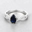 Bague de fiançailles en saphir bleu de 1,14 carat et diamants en or blanc 14K