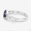 Bague de fiançailles en saphir bleu de 1,14 carat et diamants en or blanc 14K