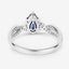 Bague de fiançailles en saphir bleu de 1,14 carat et diamants en or blanc 14K