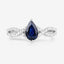 Bague de fiançailles en saphir bleu de 1,14 carat et diamants en or blanc 14K