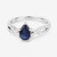 Bague de fiançailles en saphir bleu de 1,14 carat et diamants en or blanc 14K
