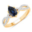 Bague de fiançailles en saphir bleu et diamant de 1,14 carat en or jaune 14K