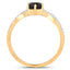 Bague de fiançailles en saphir bleu et diamant de 1,14 carat en or jaune 14K