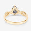 Bague de fiançailles en saphir bleu et diamant de 1,14 carat en or jaune 14K