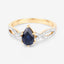 Bague de fiançailles en saphir bleu et diamant de 1,14 carat en or jaune 14K