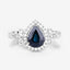 1.54 Carat Blue Sapphire & Diamond 14K White Gold Engagement Ring