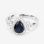 1.54 Carat Blue Sapphire & Diamond 14K White Gold Engagement Ring