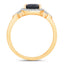 Bague de fiançailles en saphir bleu et diamant de 1,54 carat en or jaune 14K