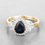 Bague de fiançailles en saphir bleu et diamant de 1,54 carat en or jaune 14K