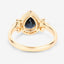 Bague de fiançailles en saphir bleu et diamant de 1,54 carat en or jaune 14K