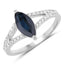 1.49 Carat Blue Sapphire and Diamond 14K White Gold Engagement Ring