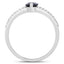 1.49 Carat Blue Sapphire and Diamond 14K White Gold Engagement Ring