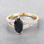 1.50 Carat Blue Sapphire and Diamond 14K Yellow Gold Engagement Ring