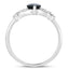 1.50 Carat Blue Sapphire and Diamond 14K White Gold Engagement Ring