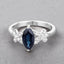 1.50 Carat Blue Sapphire and Diamond 14K White Gold Engagement Ring
