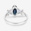 1.50 Carat Blue Sapphire and Diamond 14K White Gold Engagement Ring