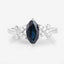 1.50 Carat Blue Sapphire and Diamond 14K White Gold Engagement Ring
