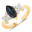 Anillo de Compromiso de Zafiro Azul y Diamante de 1.50 Quilates en Oro Amarillo de 14K