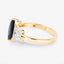 Anillo de Compromiso de Zafiro Azul y Diamante de 1.50 Quilates en Oro Amarillo de 14K