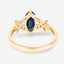 Anillo de Compromiso de Zafiro Azul y Diamante de 1.50 Quilates en Oro Amarillo de 14K