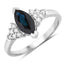 1.47 Carat Blue Sapphire and Diamond 14K White Gold Engagement Ring