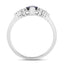 1.47 Carat Blue Sapphire and Diamond 14K White Gold Engagement Ring
