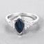 1.47 Carat Blue Sapphire and Diamond 14K White Gold Engagement Ring