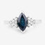 1.47 Carat Blue Sapphire and Diamond 14K White Gold Engagement Ring