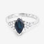 1.47 Carat Blue Sapphire and Diamond 14K White Gold Engagement Ring