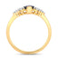Bague en or jaune 14K avec saphir bleu de 1,47 carat et diamants