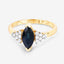 Bague en or jaune 14K avec saphir bleu de 1,47 carat et diamants