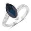 Bague de fiançailles en saphir bleu et diamant de 2,26 carats en or blanc 14K