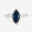 Bague de fiançailles en saphir bleu et diamant de 2,26 carats en or blanc 14K