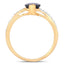 Bague de fiançailles en or jaune 14K avec saphir bleu et diamants de 2,26 carats