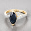 Bague de fiançailles en or jaune 14K avec saphir bleu et diamants de 2,26 carats
