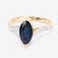 Bague de fiançailles en or jaune 14K avec saphir bleu et diamants de 2,26 carats