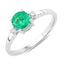 0.71 Carat Zambian Emerald & Diamond 14K White Gold Engagement Ring