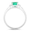 0.71 Carat Zambian Emerald & Diamond 14K White Gold Engagement Ring