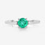 0.71 Carat Zambian Emerald & Diamond 14K White Gold Engagement Ring