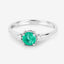 0.71 Carat Zambian Emerald & Diamond 14K White Gold Engagement Ring