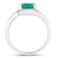 Bague de fiançailles en or blanc 14K avec émeraude zambienne de 1,92 carat et diamants